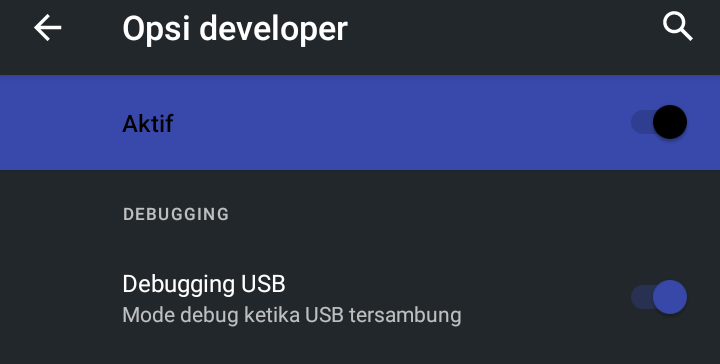 Aktifkan USB Debugging