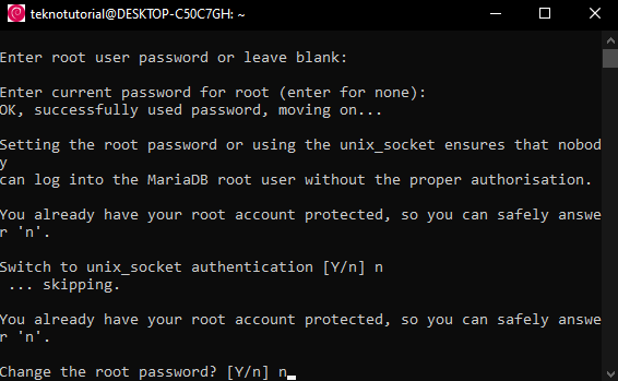 Change the root password