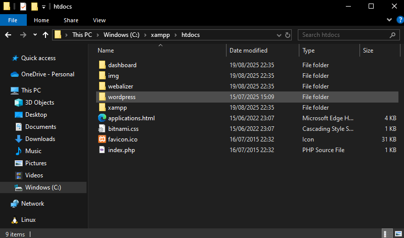 Ekstrak dan Pindahkan File WordPress