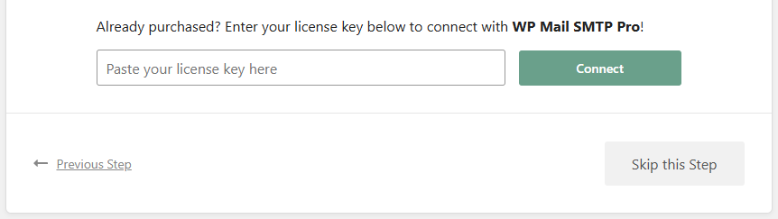 Enter your WP Mail SMTP License Key