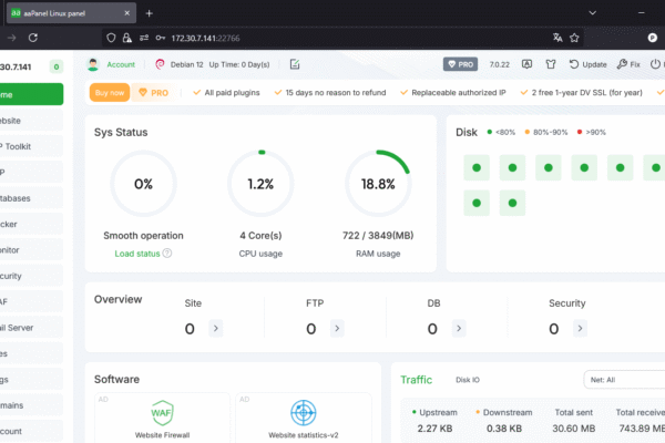 Install aaPanel di Debian sebagai Control Panel Hosting
