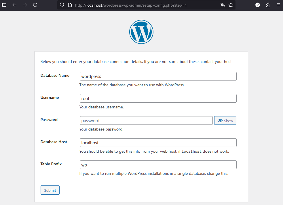 Konfigurasi WordPress
