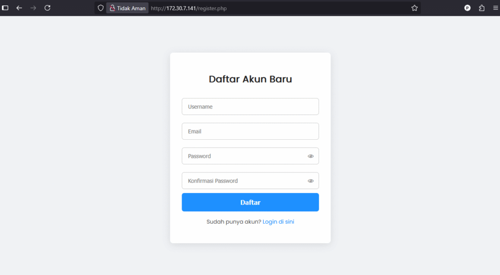 Membuat Form Registrasi untuk Pengguna Baru
