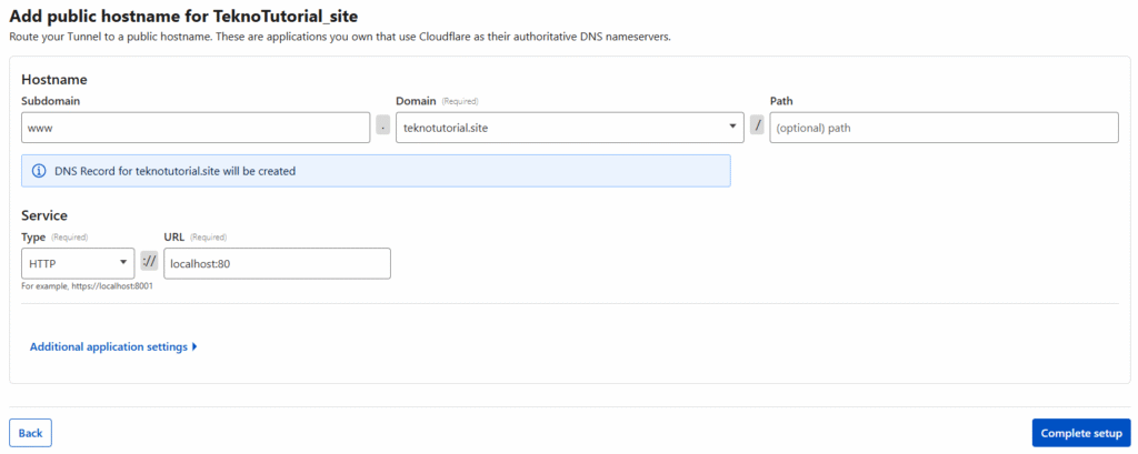 Menambahkan Public Hostname