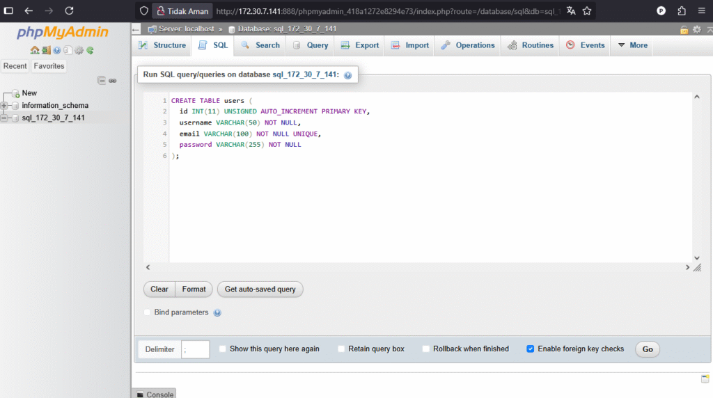 phpMyAdmin SQL