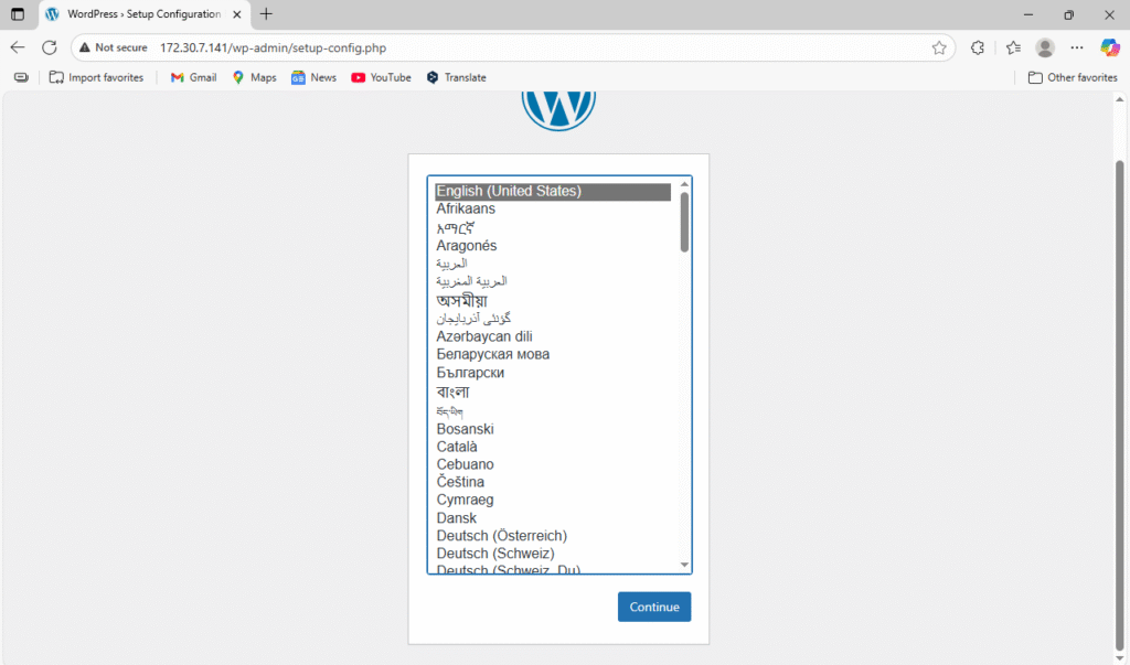 Pilih Bahasa WordPress