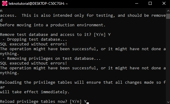 Reload privilege tables now