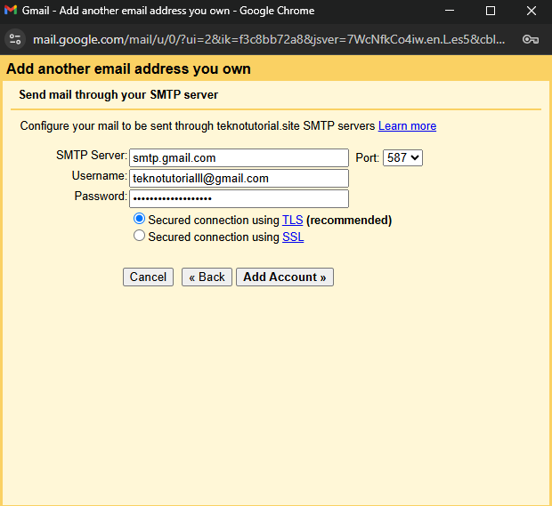 Send mail through your SMTP server