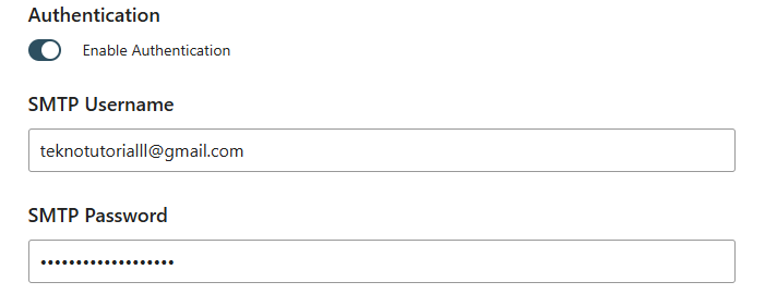 SMTP Username and SMTP Password