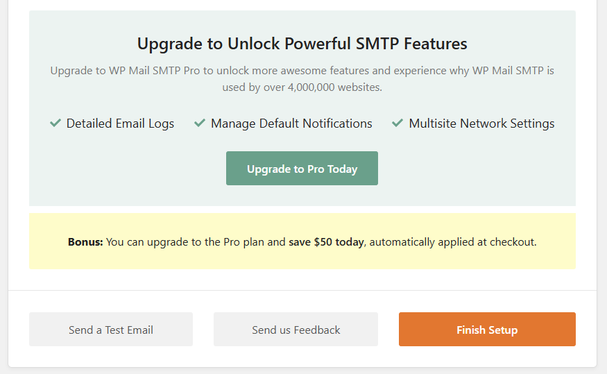 Successfully set up WP Mail SMTP